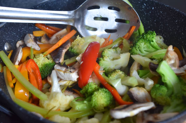 Chicken and broccoli stir-fry in a savory sauce