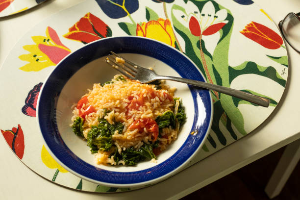 Fast egg fried rice with leftover veggies
